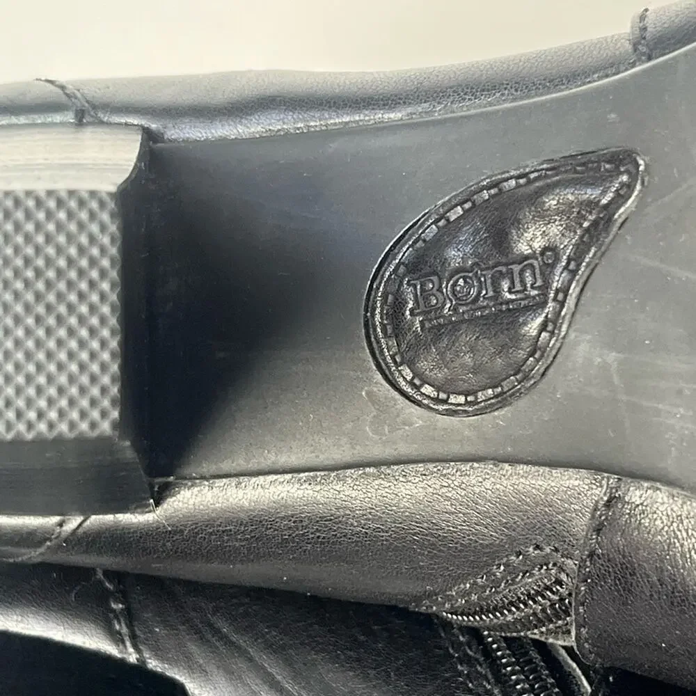 Born Shola leather Moto ankle boots black 9.5